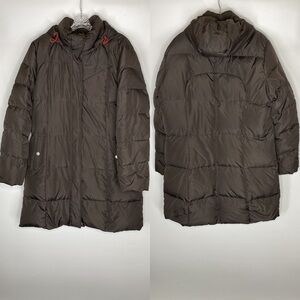 Calvin Klein Brown Puffy Down Hooded Parka Jacket Size XL